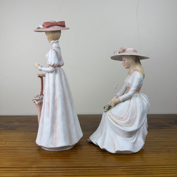 Vintage Enesco Victorian Lady Figurines | E1410 & E9009 | Made in Mexico - Picture 11 of 15